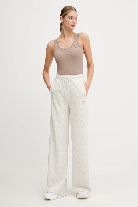 Guess spodnie dresowe PEONY damskie kolor beżowy wzorzyste V5YB10 K0282 - zdjęcie produktu nr 2