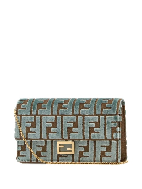 FENDI Baguette embroidered canvas clutch bag - Green - zdjęcie produktu nr 2