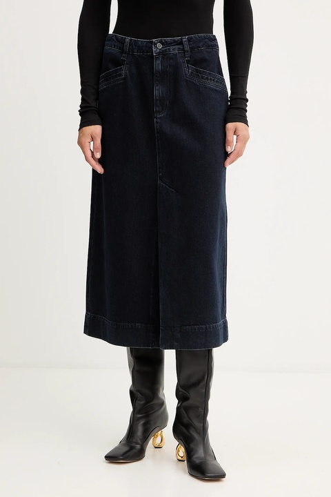 BOSS spódnica jeansowa kolor granatowy midi rozkloszowana 50551422 - zdjęcie produktu nr 1