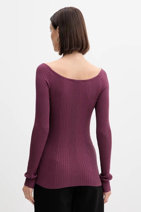 United Colors of Benetton sweter damski kolor fioletowy lekki 16UYD10E7 - zdjęcie produktu nr 2