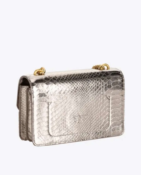 PINKO - Srebrna torebka Mini Love Bag Icon - zdjęcie produktu nr 1