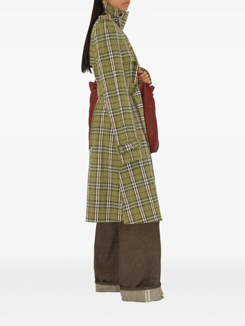 Burberry long checked trench coat - Green - zdjęcie produktu nr 2
