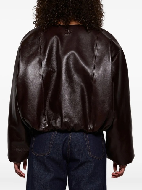 Magda Butrym balloon-sleeve bomber jacket - Brown - zdjęcie produktu nr 2