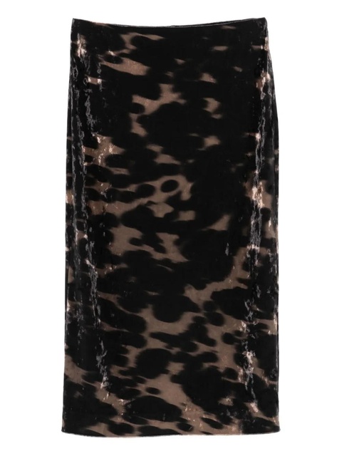 Nanushka velvet print pencil skirt - Black - zdjęcie produktu nr 1
