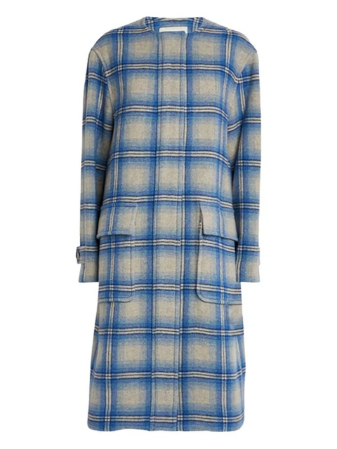 ISABEL MARANT plaid-pattern wool coat - Blue - zdjęcie produktu nr 1