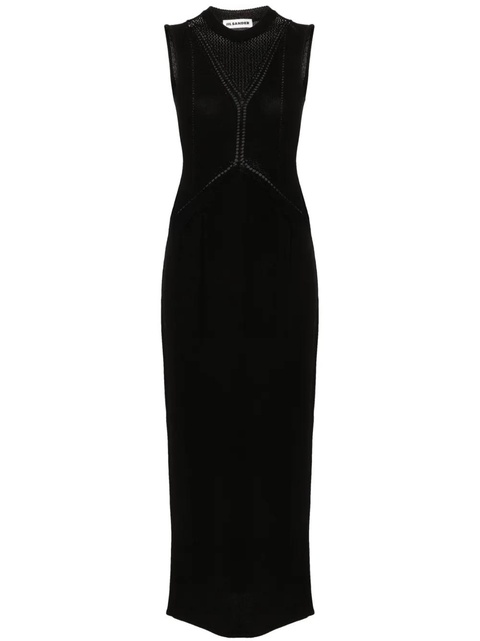 Jil Sander crew-neck knitted maxi dress - Black - zdjęcie produktu nr 1