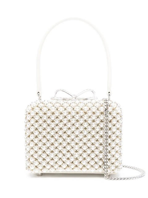 Self-Portrait mini pearl-embellishment tote bag - Neutrals - zdjęcie produktu nr 1