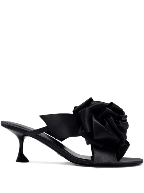 Proenza Schouler 60mm rose-embellishment heeled sandals - Black - zdjęcie produktu nr 1
