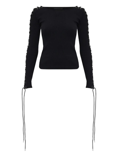 Balenciaga Eyelet lace-up top - Black - zdjęcie produktu nr 1