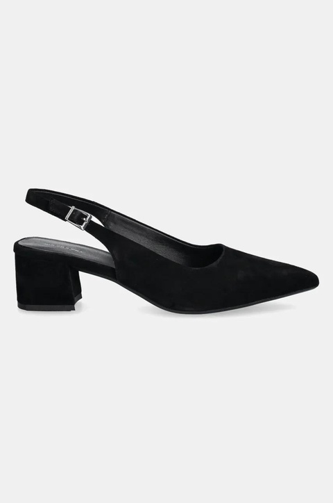 Vagabond Shoemakers czółenka zamszowe MARTA kolor czarny na słupku z odkrytą piętą 5928-140-20 - zdjęcie produktu nr 2