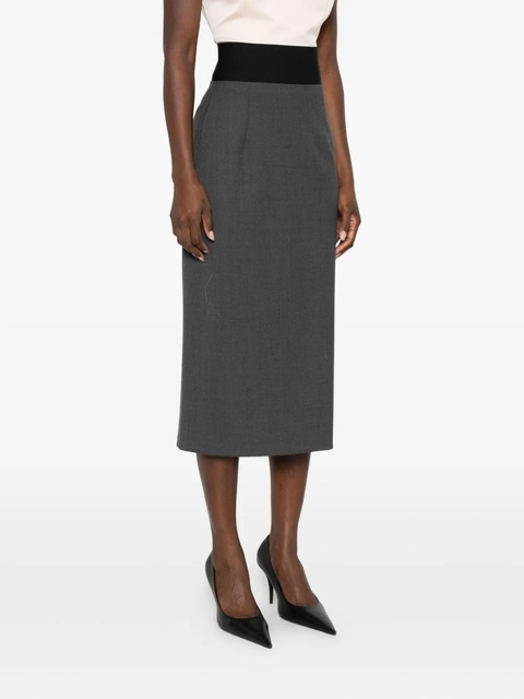 Sportmax contrast-waistband skirt - Grey - zdjęcie produktu nr 2