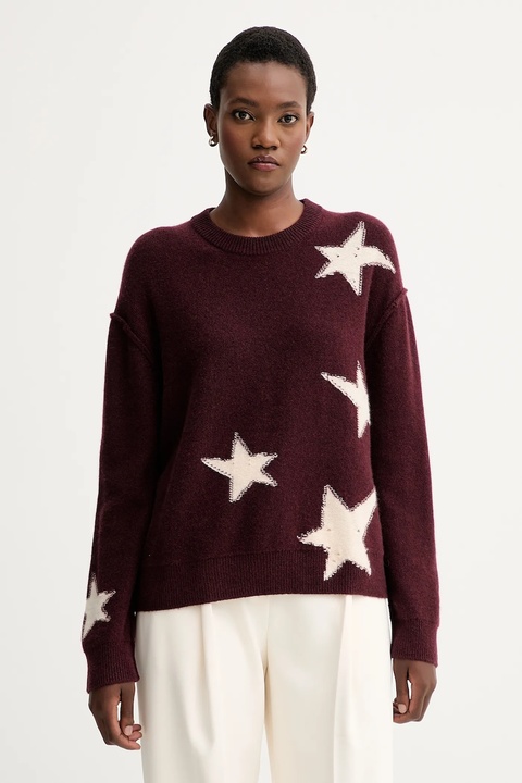 ZADIG&VOLTAIRE sweter kaszmirowy damski kolor bordowy KWSW02844 - zdjęcie produktu nr 1
