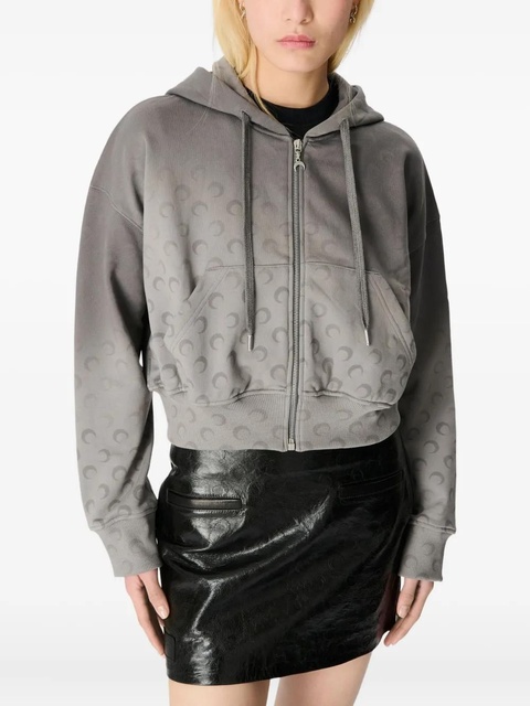 Marine Serre moon-pattern zip-up hoodie - Grey - zdjęcie produktu nr 1