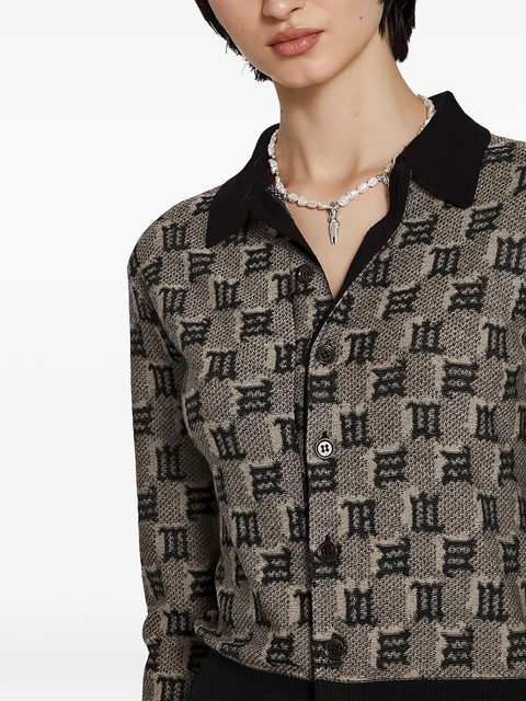 MISBHV monogram-pattern cardigan - Black - zdjęcie produktu nr 2