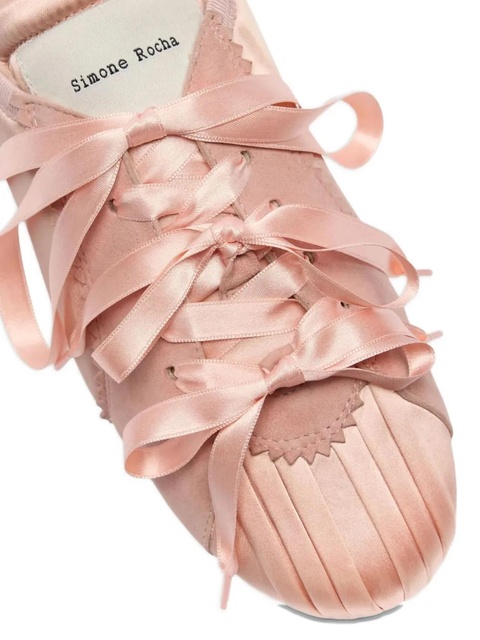 Simone Rocha satin-pleated ribbon sneakers - Pink - zdjęcie produktu nr 2