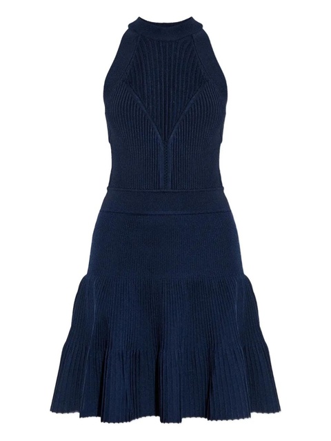Balmain ribbed halter mini dress - Blue - zdjęcie produktu nr 1