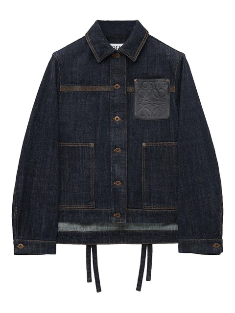 LOEWE logo-patch denim jacket - Blue - zdjęcie produktu nr 1