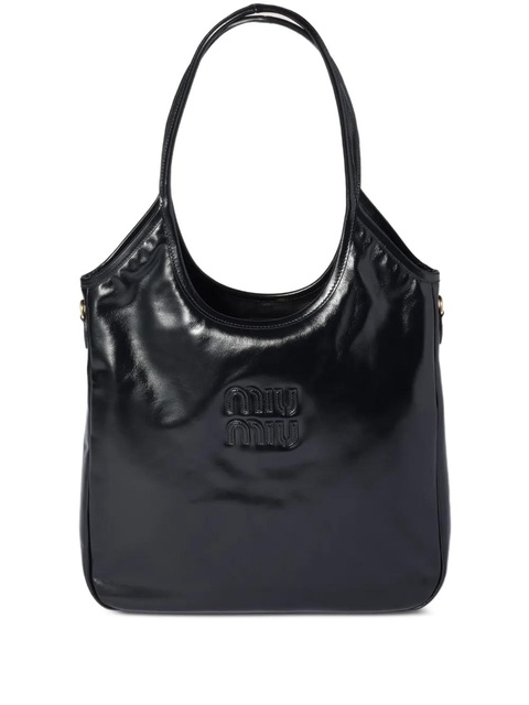 Miu Miu Ivy leather tote bag - Black - zdjęcie produktu nr 1