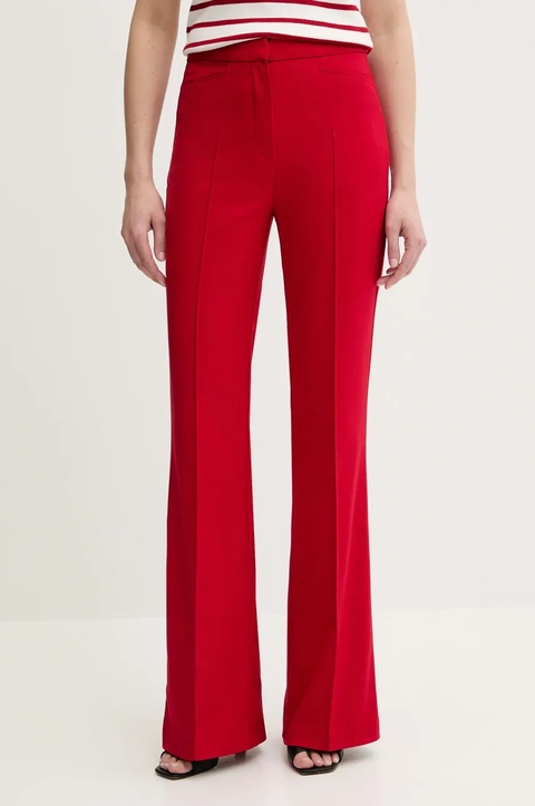 Morgan spodnie PECO.F damskie kolor czerwony dzwony high waist PECO.F - zdjęcie produktu nr 1