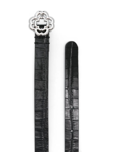 Maje slim crocodile-effect leather Clover belt - Black - zdjęcie produktu nr 2