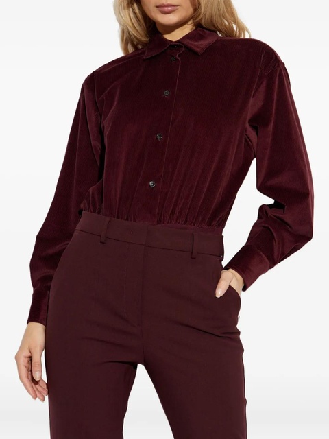 Max Mara velvet buttoned bodysuit - Red - zdjęcie produktu nr 2