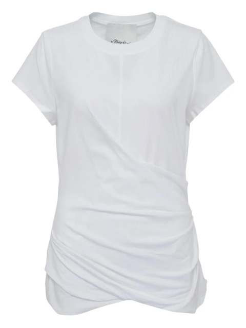 3.1 Phillip Lim draped short-sleeve t-shirt - White - zdjęcie produktu nr 2