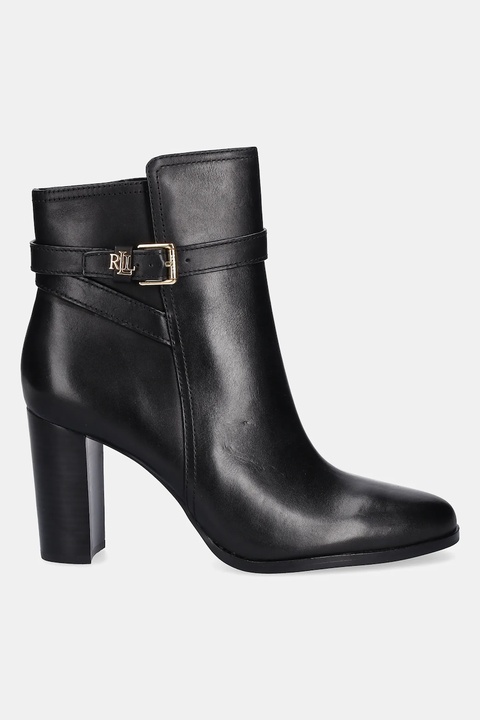 Lauren Ralph Lauren botki skórzane Brke Bt Hl 2 damskie kolor czarny na słupku 802974474001 - zdjęcie produktu nr 2