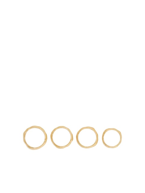 Jil Sander engraved logo irregular-surface rings (set of four) - Gold - zdjęcie produktu nr 1