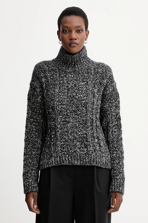 Marc O'Polo sweter z dodatkiem wełny damski kolor szary z golfem 509608560193 - zdjęcie produktu nr 1