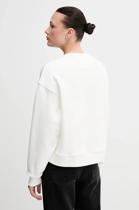 Tommy Jeans bluza bawełniana damska kolor biały gładka DW0DW19408 - zdjęcie produktu nr 2