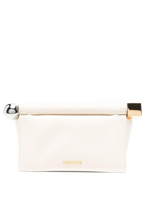 Jacquemus small Rond Carré metallic-sphere clutch - Neutrals - zdjęcie produktu nr 1