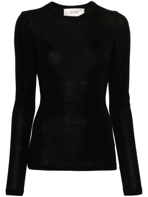 Róhe crew-neck long-sleeve t-shirt - Black - zdjęcie produktu nr 1