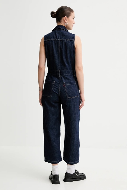 Levi's kombinezon kolor granatowy bawełniany z kołnierzykiemm A4850 - zdjęcie produktu nr 2