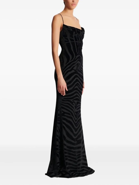 Balmain zebra-print maxi dress - Black - zdjęcie produktu nr 2