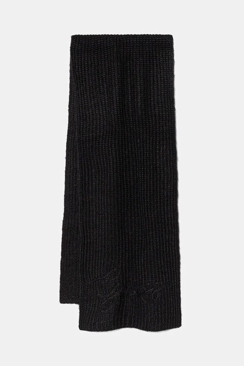 Guess szalik z domieszką wełny LEXIE damski kolor czarny gładki W5BZ19 Z3580 - zdjęcie produktu nr 1