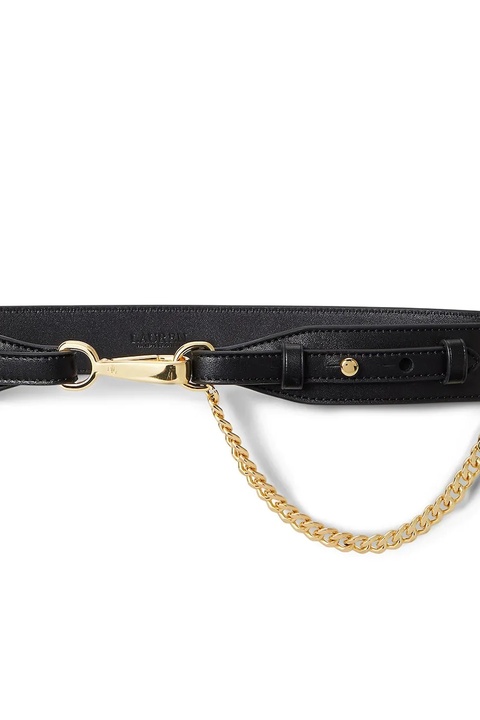 Lauren Ralph Lauren pasek skórzany damski kolor czarny 412P03413 - zdjęcie produktu nr 2