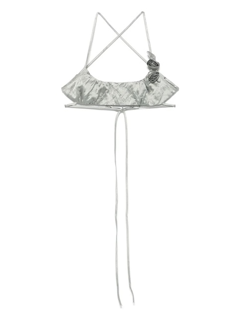 Blumarine crinkled satin top - Grey - zdjęcie produktu nr 1