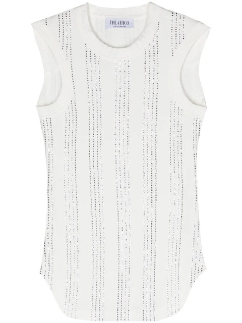 The Attico Reese crystal-embellished tank top - White - zdjęcie produktu nr 1