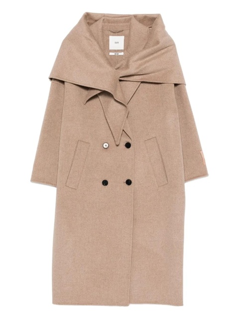 SOLOTRE double-breasted shawl-collar coat - Brown - zdjęcie produktu nr 1