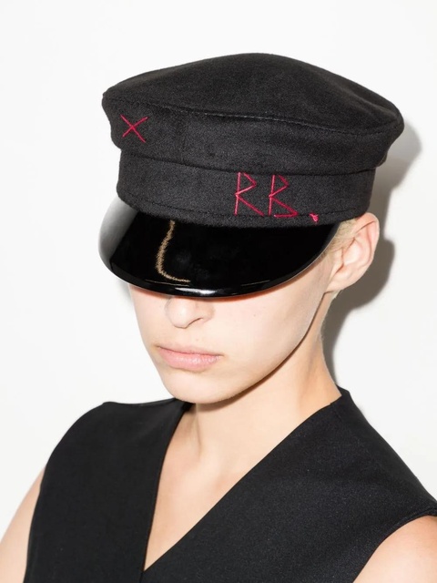 Ruslan Baginskiy embroidered monogram baker boy hat - Black - zdjęcie produktu nr 2