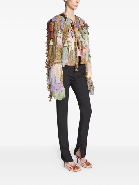 DRIES VAN NOTEN tassel-embellished jacket - Green - zdjęcie produktu nr 2