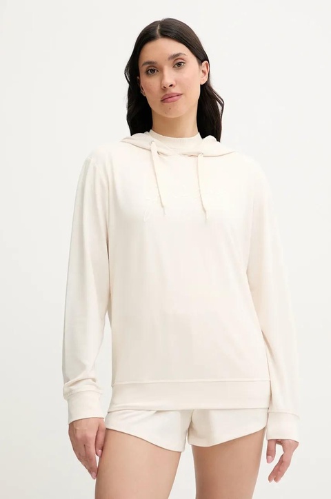 Guess bluza LUCIA damska kolor beżowy z kapturem z aplikacją O5GQ00 KCQP2 - zdjęcie produktu nr 1