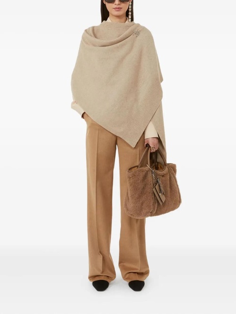 Max Mara shearling leather-trimmed handbag - Brown - zdjęcie produktu nr 2