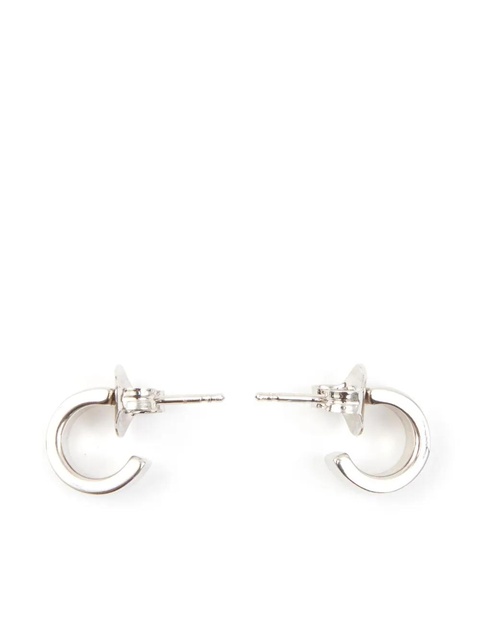MM6 Maison Margiela Numeric engraved hoop earrings - Silver - zdjęcie produktu nr 2