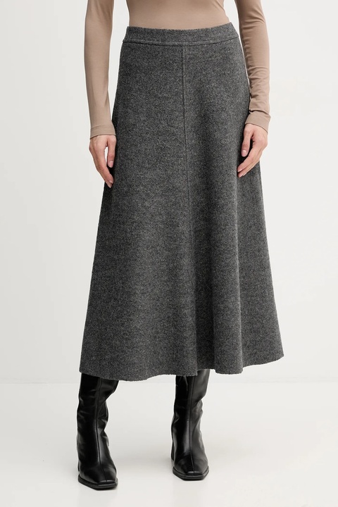 Marc O'Polo spódnica z dodatkiem wełny kolor szary midi rozkloszowana 510607720127 - zdjęcie produktu nr 1