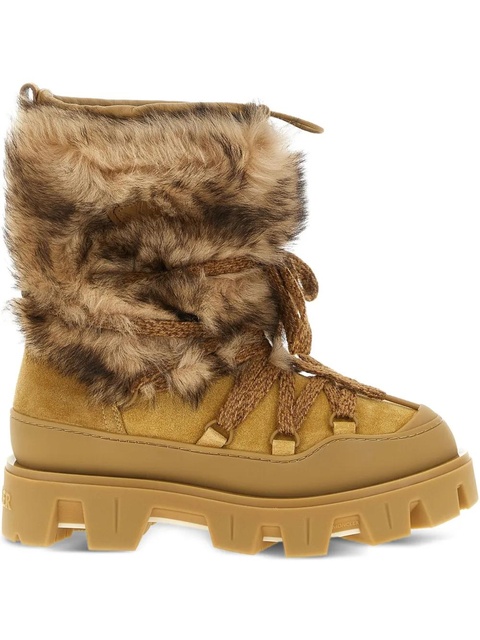 Moncler 45mm shearling lace-up ankle boots - Neutrals - zdjęcie produktu nr 1