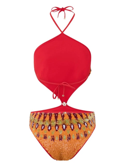 Valentino Garavani sequin-embellished swimsuit - Orange - zdjęcie produktu nr 1