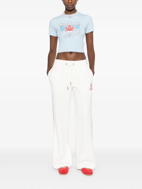 Casablanca floral-stripe track pants - White - zdjęcie produktu nr 1