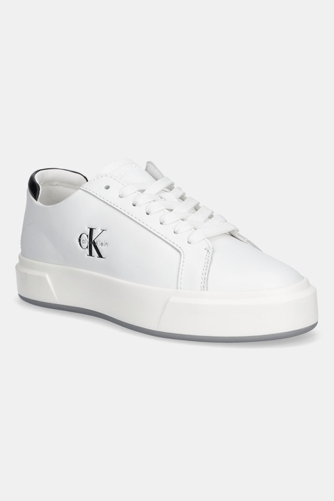 Calvin Klein sneakersy BASKET LACE UP LTH ML damskie kolor biały YW0YW01945 - zdjęcie produktu nr 1