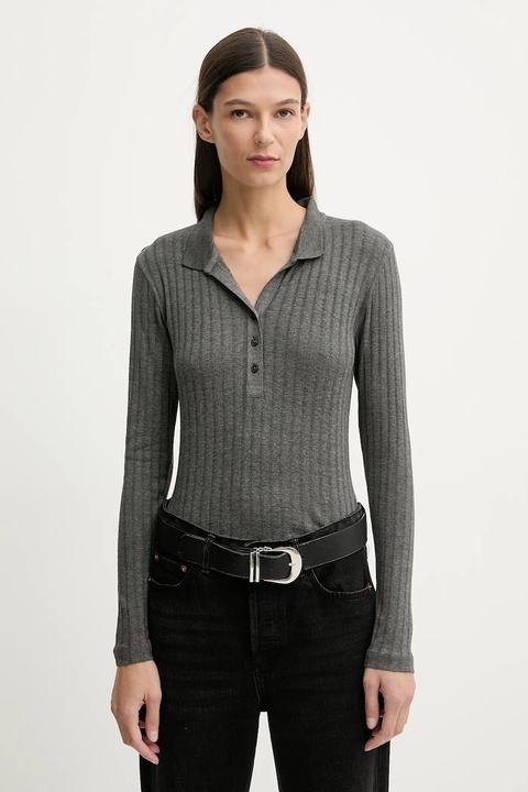 Marc O'Polo longsleeve kolor szary 600207855019 - zdjęcie produktu nr 1